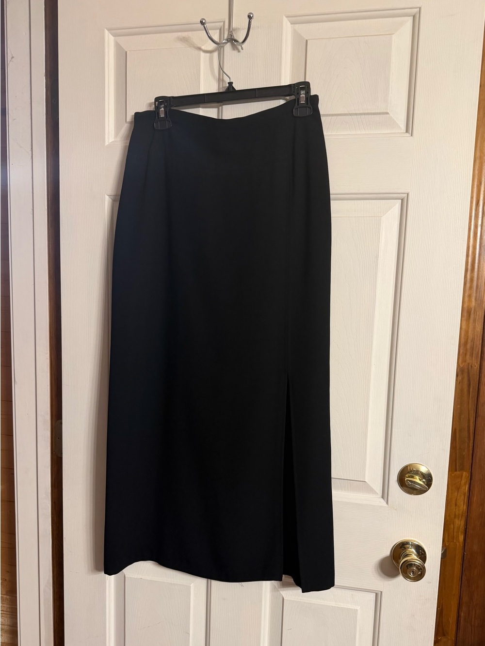Black Midi Skirt with Front Slit size 12